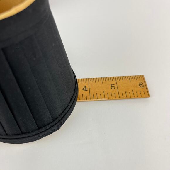 Set of Pleated Lined Chandelier Clip On Mini Shades Black & Gold - Picture 5 of 5